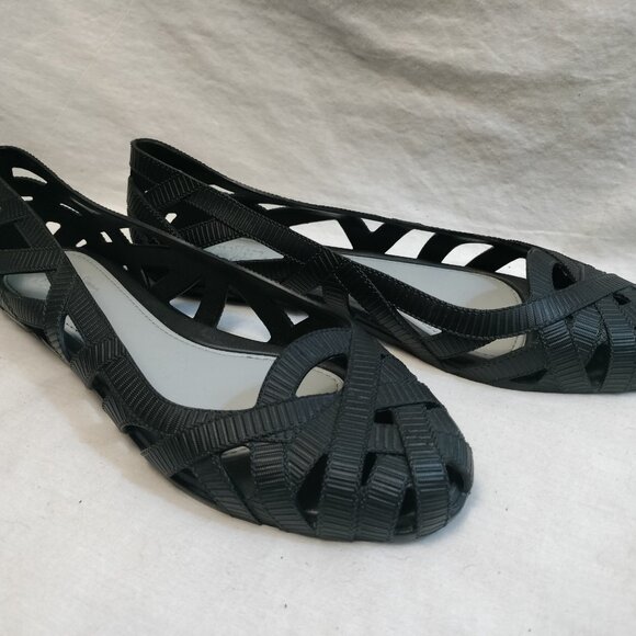 Melissa + Jason Wu Vii Black Woven Flats NWOT - Picture 1 of 6